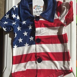 Patriotic Stars & Stripes top for baby